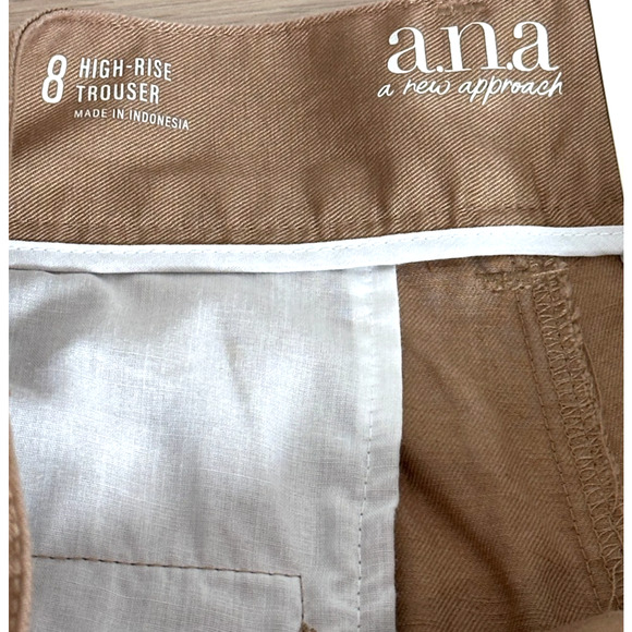 A New Approach NWT Camel Brown High Rise Wide Leg Dress Trouser Pants Size 8 - Picture 7 of 9